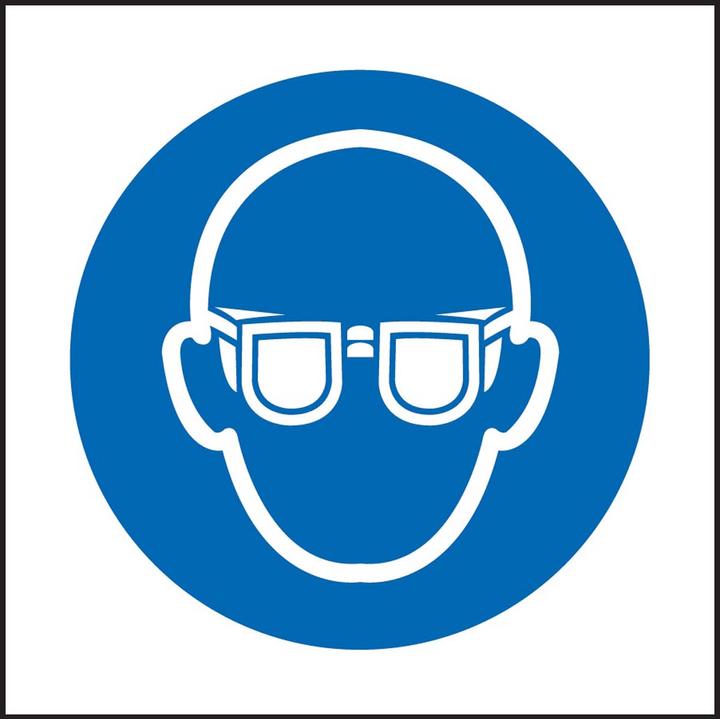 Actual product image Rs Pro Mandatory sign with pictogram: Eye protection, vinyl self-adhesive, W 50mm, H 50 mm
