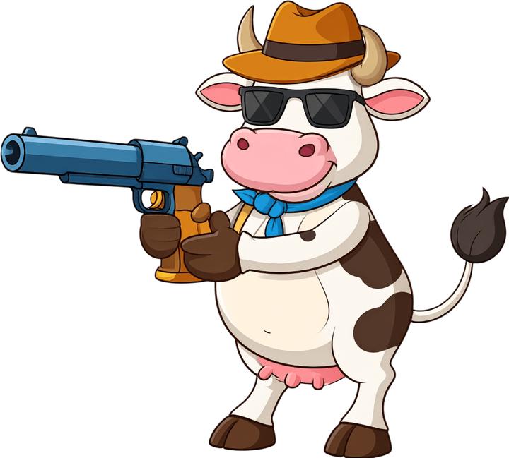 Bügelbilder Bügelbild Cow Boy Kuh 2 (1 Stk., 15 x 15 cm)