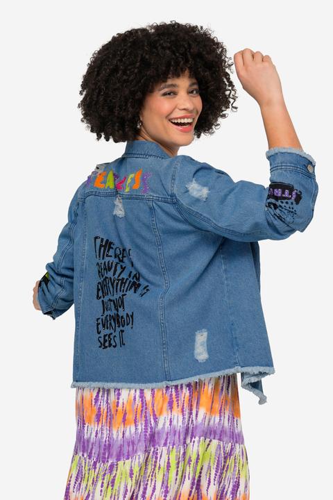 Immagine prodotto Angel of Style Jeansjacke, Classic Fit, modisch verziert, hemdkragen, Langarm (54)