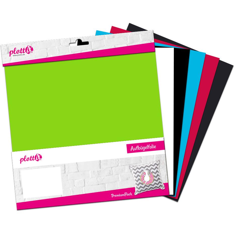 PlottiX PremiumFlock Bundle 1 30cm x 30cm (6 Folien)