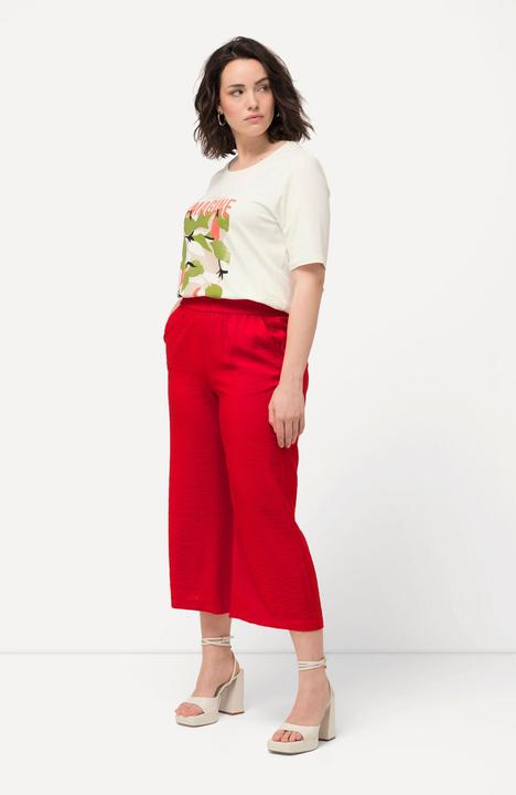 Immagine prodotto Ulla Popken Culottes con taglio della gamba ampio, effetto stropicciato e cintura elastica (54)