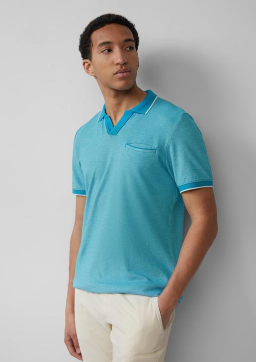 Produktbild S.Oliver Polo-Shirt Poloshirt aus zweifarbigem Piqué mit Brusttasche (3XL)