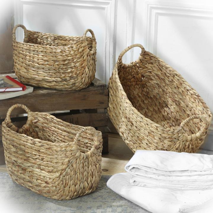 Immagine prodotto Casâme Cesto in Giacinto d'acqua con manici - L 40 cm x P 23 cm x H 26 cm