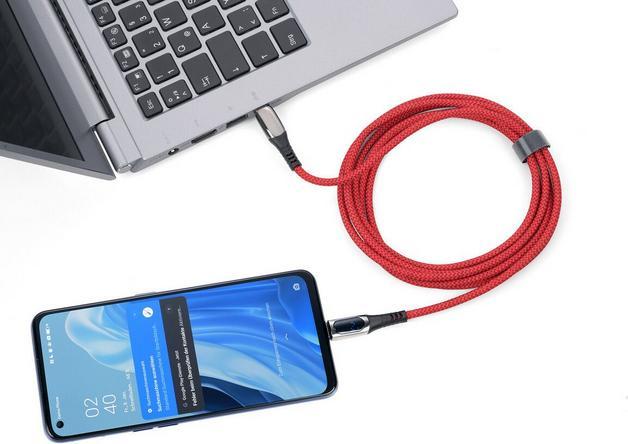 Actual product image Troika SPEEDY XL Ladekabel High-Speed, rot (2 m, USB 2.0, 100 W)