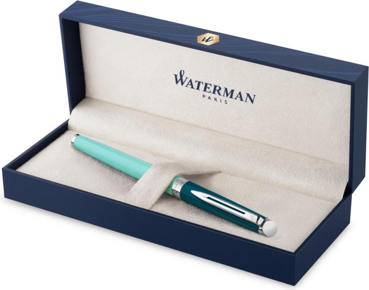 Actual product image Waterman Fountain Pen Hemisphere Colour Blocking Green C.C. F blue gift box (Silver, Green, 1 x)