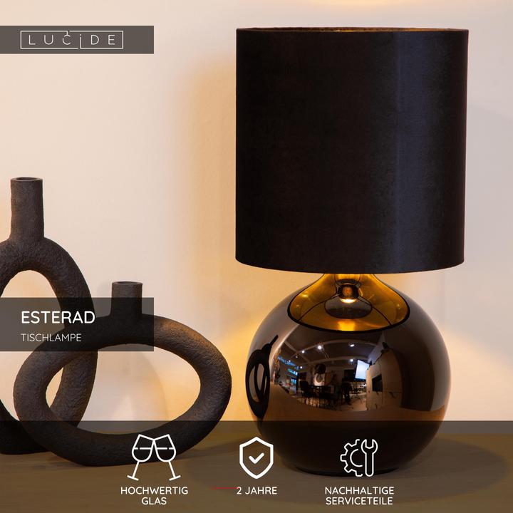 Produktbild Lucide ESTERAD - Tischlampe - 1xE14 - Schwarz 10519/81/30 (E14)