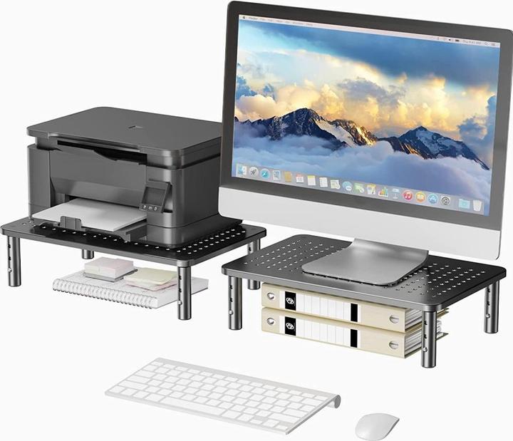 Image du produit Techly Tablette pour moniteur / ordinateur portable, noir, 370 x 235 x 120 mm (Tables, 20 kg)