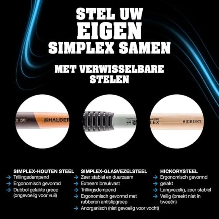 Actual product image Halder SIMPLEX soft-face hammer 80 RUBBER/NYLON TE SIMPLE (2890 g)