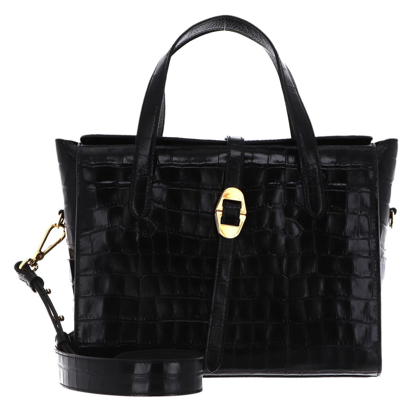 Coccinelle, Damen, Handtasche, Cosima Croco Handbag, Schwarz