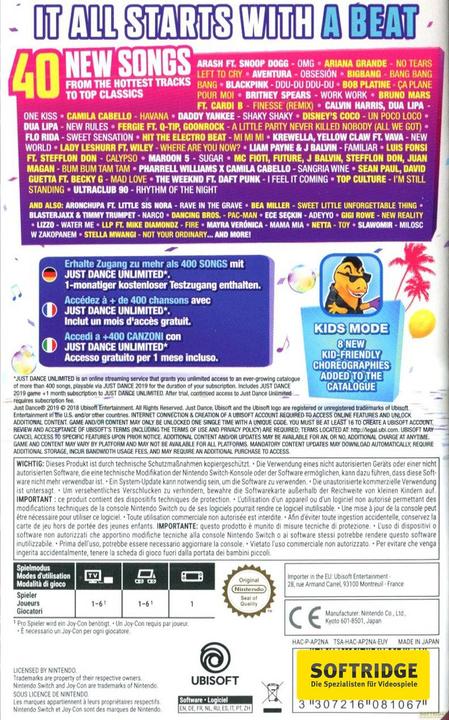 Produktbild Ubisoft Just Dance 2019 (Switch, Multilingual)