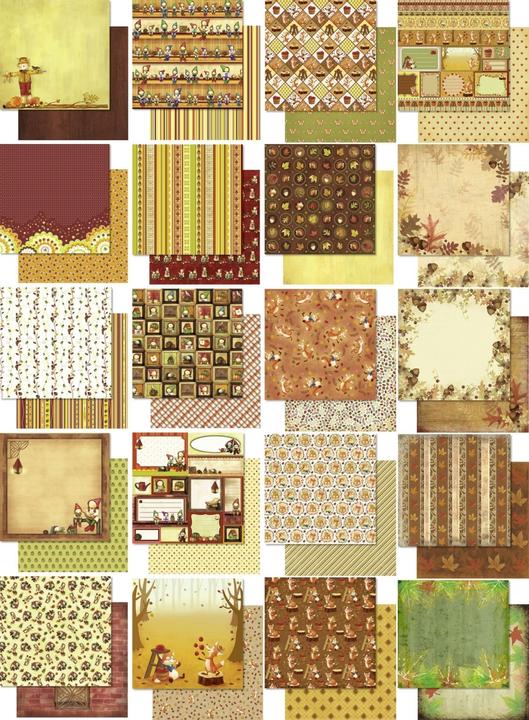Actual product image Ursus Design paper Glitter Autumn 40 sheets, 190 g/m² (190 g/m², 40 x, 30.5 x 30.5 cm)