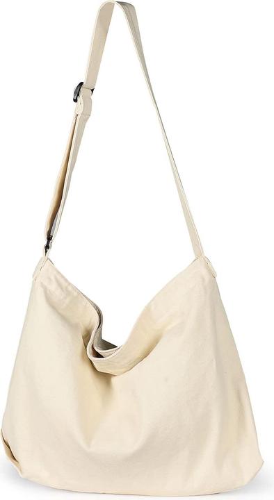 Only-Bags.Store Canvas Umhängetasche, Canvas Crossbody Bag Grosse Umhängetasche mit verstellbarem Riemen