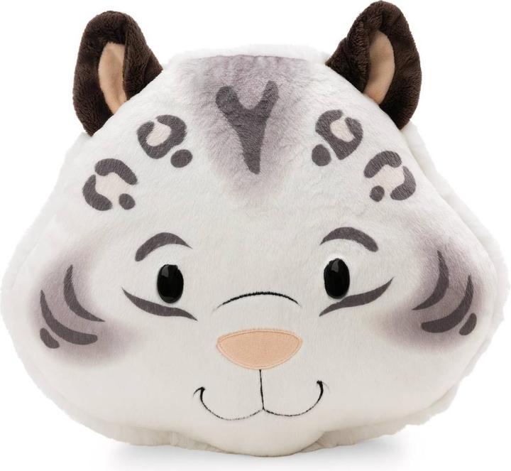 NICI 62443 Kissen Schneeleopard Eleni Snowbell 35x30cm rund (30 x 35 cm)