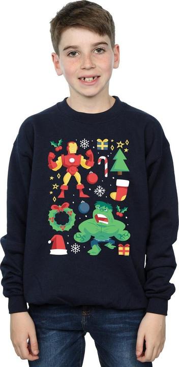 Image du produit - Sweat IRON MAN AND HULK CHRISTMAS DAY - Garçon (140, 146)