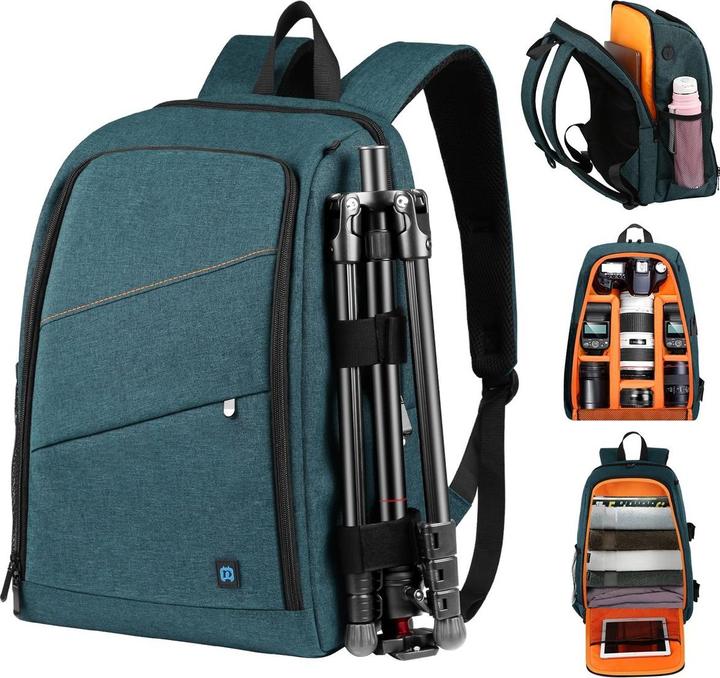 Produktbild König Design Kamera Foto Rucksack Tasche viel Platz für Kamera + Zubehör Drohne Regenschutz (Fotorucksack)