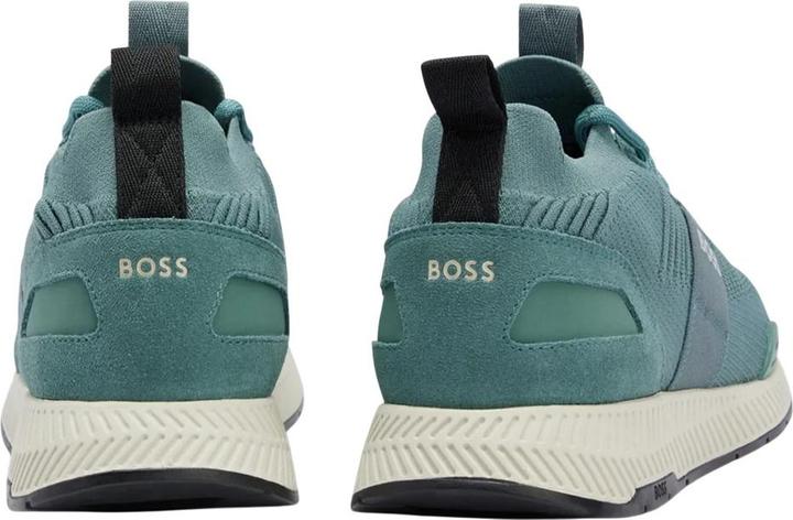 Actual product image BOSS Mens Titanium Suede Panel Running Trainers (38)