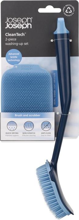 Produktbild Joseph Joseph CleanTech 2-teiliges Spülbürsten- und Schrubber-Set - Blau (1 Stk.)