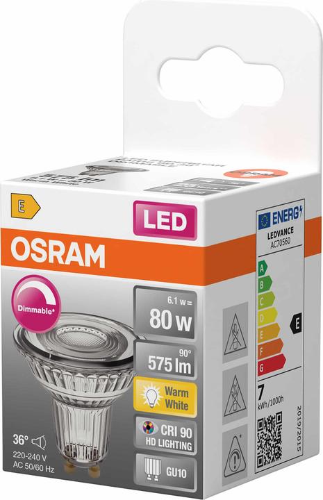 Immagine prodotto Osram Lampada LED Superstar (GU10, 6.10 W, 575 lm, 1 x, E)