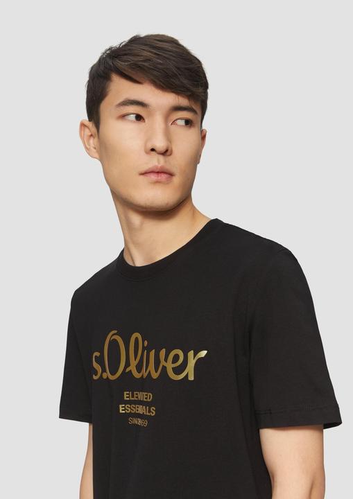 Produktbild s.Oliver T-Shirt T-Shirt mit Gold- oder Silber-Print (L)