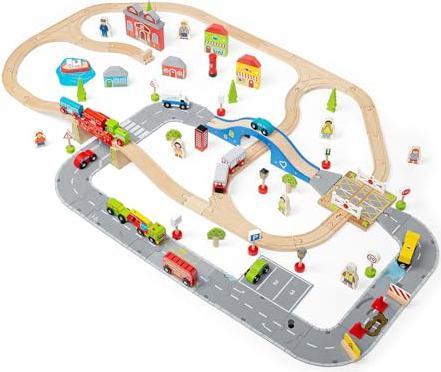 Actual product image Bigjigs Zestaw Drogi Miejskiej z Torem Drewnianym