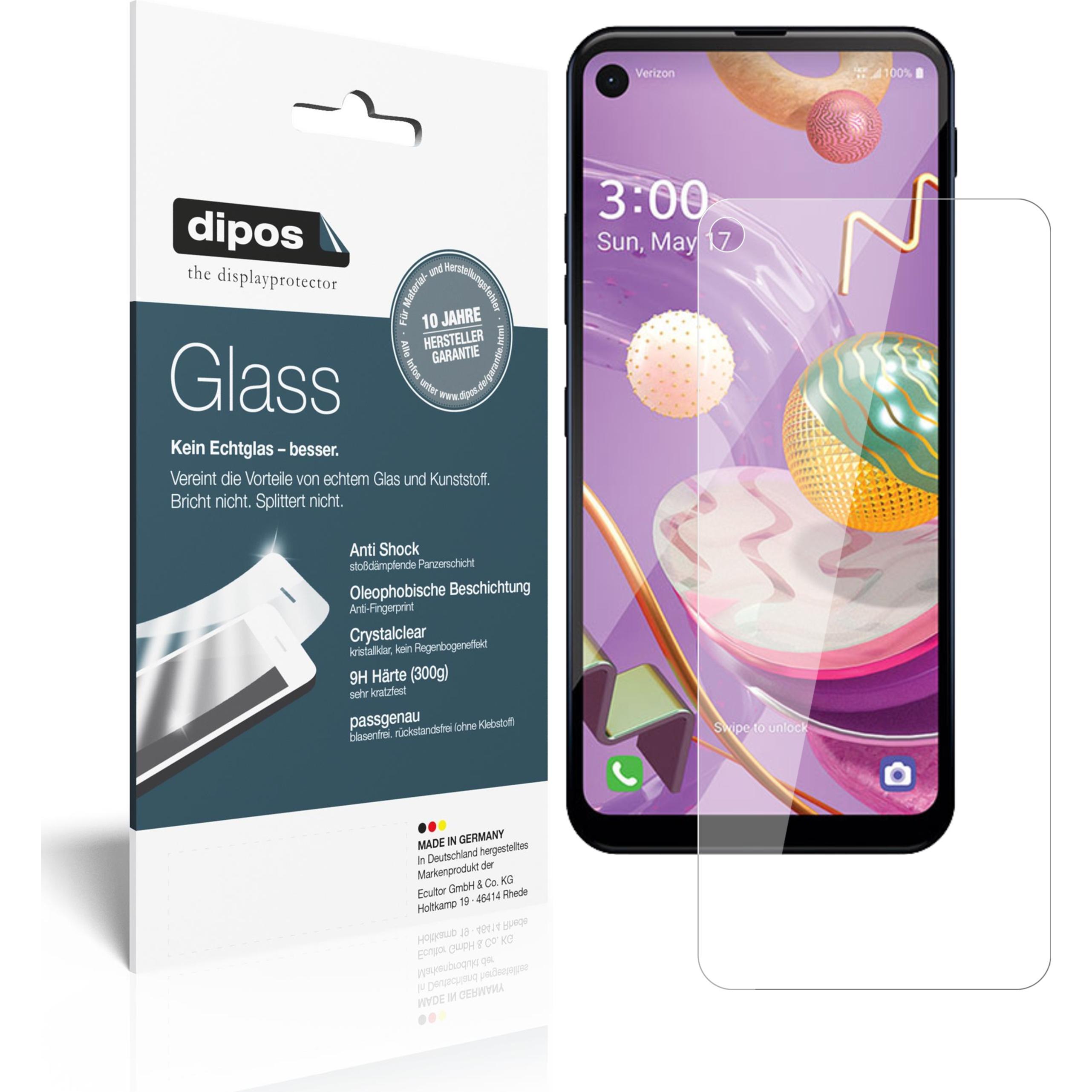 Dipos Displayschutz Anti-Shock (2 Stück, LG Q70), Smartphone Schutzfolie, Transparent