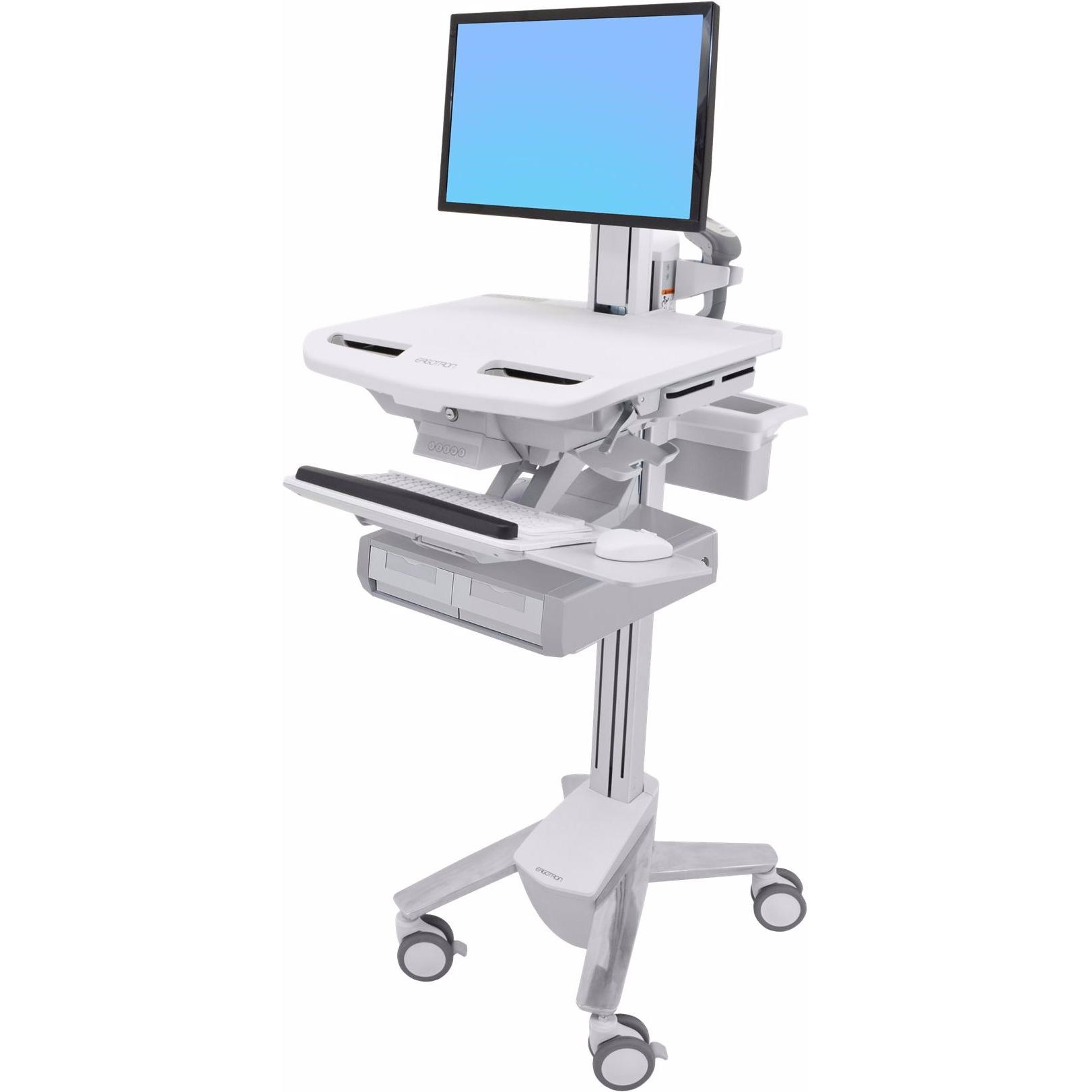 Ergotron Cart with LCD Pivot, 2 Drawers - Wagen - für LCD-Display / PC-Ausrüstung (offene, Notebookwagen, Weiss