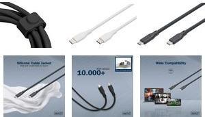 Produktbild Digitus USB-C Silikon Anschlusskabel, 1m, schwarz (1 m, USB 2.0, 60 W)