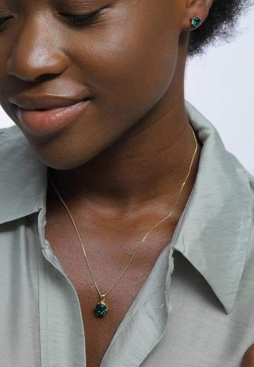Produktbild Elli Schmuckset Kristalle Solitär Kette Ohrstecker 925 Silber (925er Sterling Silber)