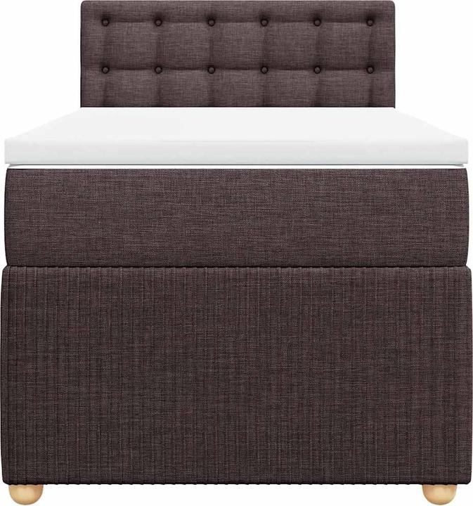 Produktbild VidaXL Boxspringbett Polsterbett Bett mit Matratze Dunkelbraun 80x200cm Stoff (80 x 200 cm, 80 x 200 cm)
