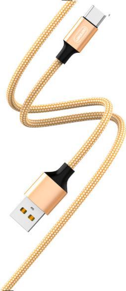 Actual product image Denmen Usb-Cable Reinforced Braided Type-C Gold 1m D02t (1 m, USB 3.2 Gen 1)