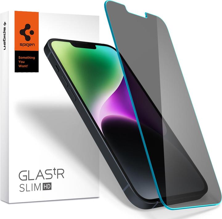 Actual product image Spigen Tempered Glass.Tr Slim Iphone 13 Pro Max / 14 Plus Privacy (1 pcs., Apple iPhone 13 Pro Max)