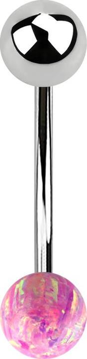 Immagine prodotto Star Piercing Micro banana argento con palla e palla opalina rosa (senza ottone, Acciaio chirurgico 316L)