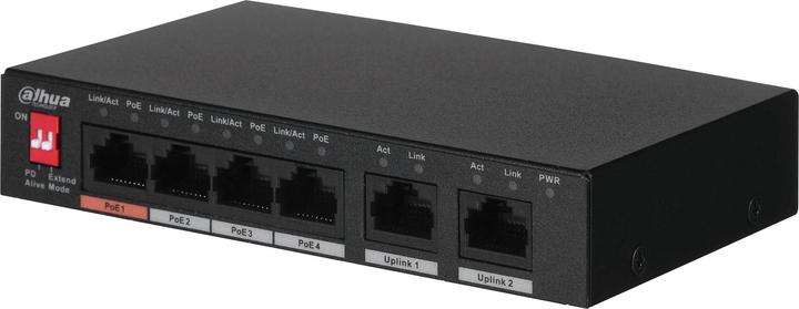 Actual product image Dahua Technology PFS3006-4ET-60 Network Switch Unmanaged Fast Ethernet (10/100) Power over Ethernet (6 ports)