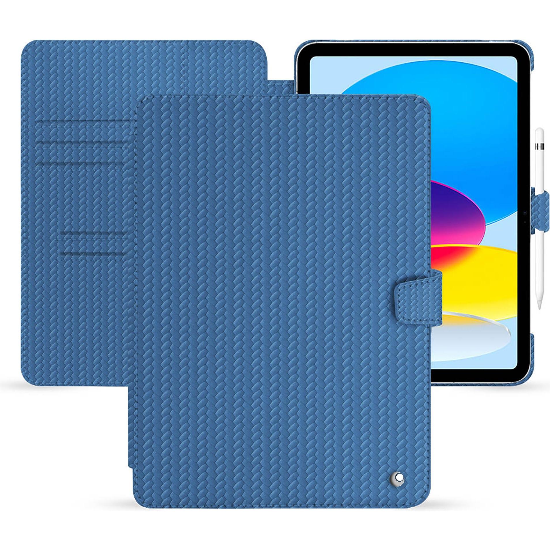 Noreve Lederschutzhülle Apple iPad (2022) (iPad 2022 (10. Gen)), Tablet Hülle, Blau