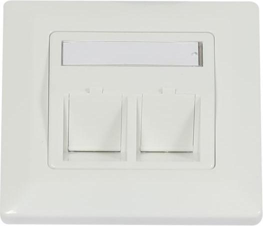 Produktbild Synergy 21 Keystone, Modulträger, UP Dosen für 2xTP-Modul, Reinweiss, Eckiger Aussenrahmen