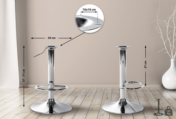 Actual product image CLP Replacement frame for bar stool 10 x 10 cm, chrome