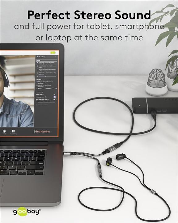 Image du produit Goobay USB-C vers USB-C et jack 3,5 mm AUX (USB Type C, USB Type C)