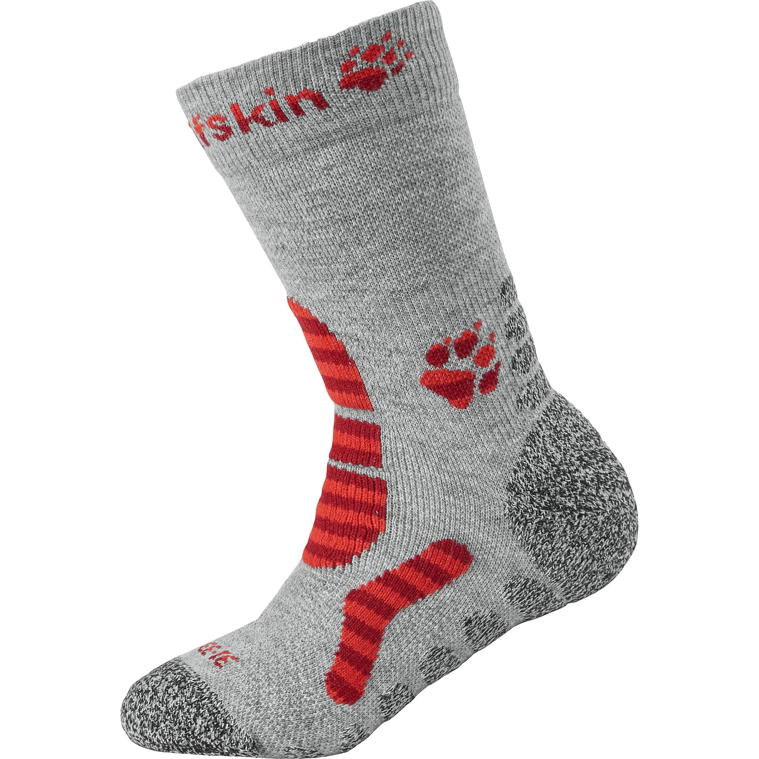 Jack Wolfskin, Unisex, Sportsocken, Kids Hiking Stripe Classic Cut (31 - 33), Grau