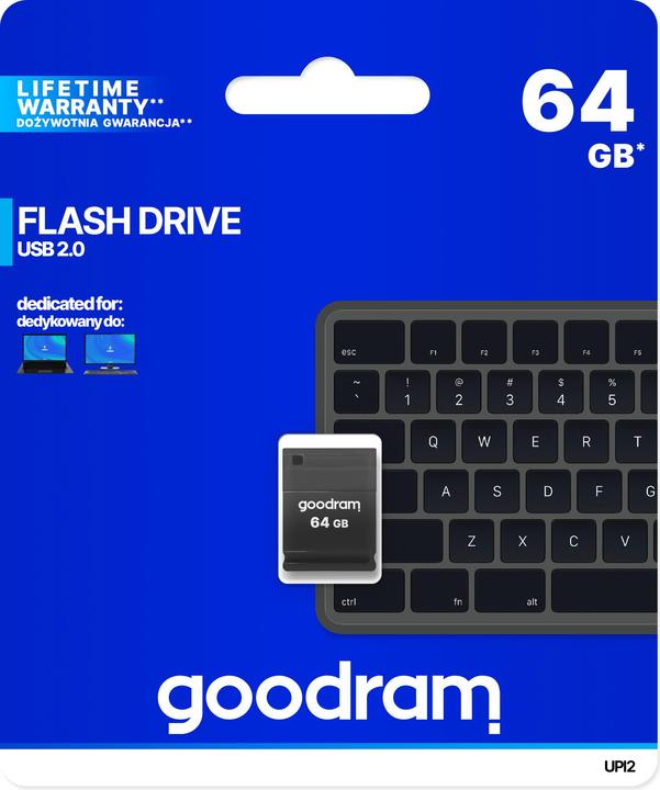 Actual product image Goodram UPI2 USB flash drive 64 GB Type-A 2.0 Black (64 GB, USB 2.0)