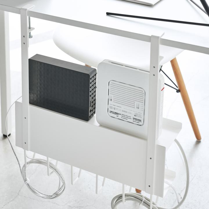 Actual product image Yamazaki Untertisch-Kabel- und Router-Organizer SMART