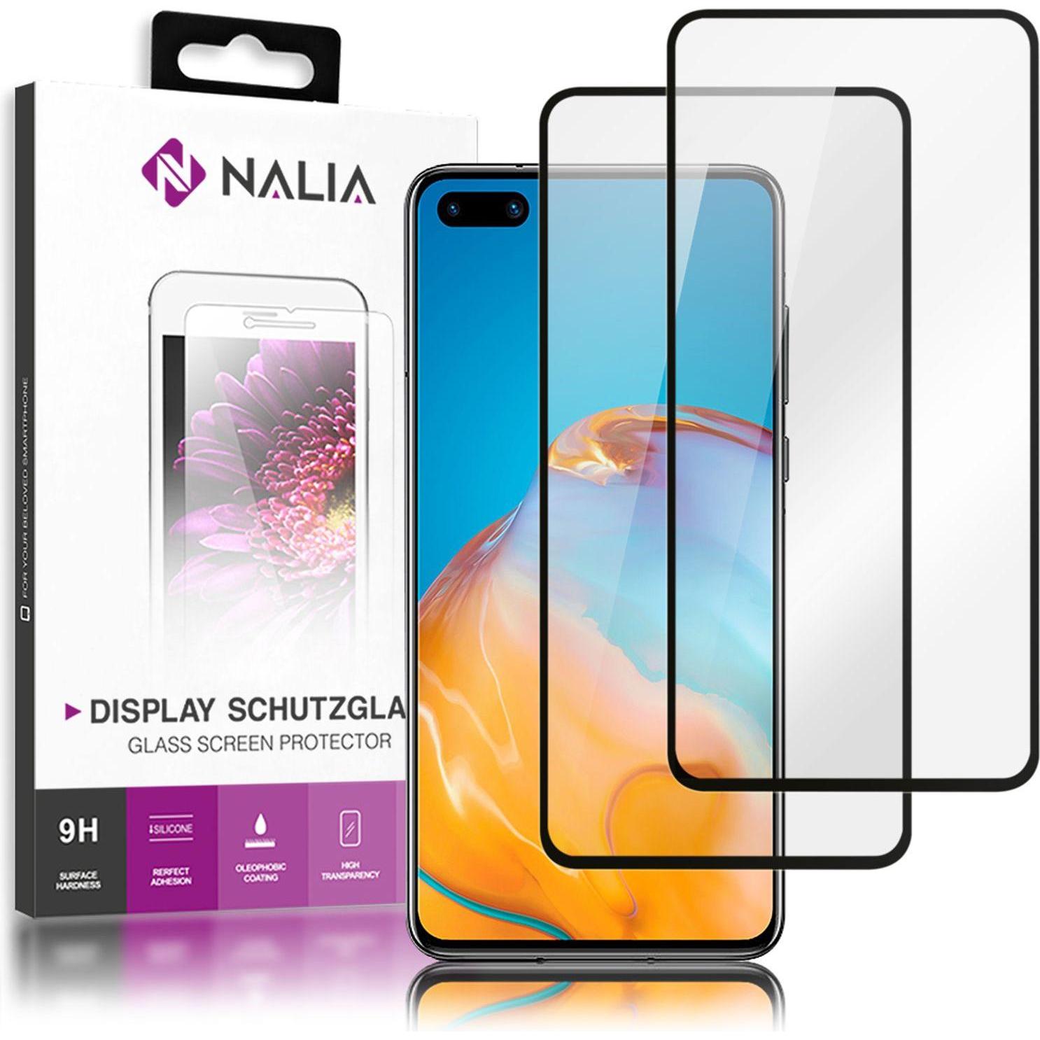 Nalia Schutzglas (2 Stück, Huawei P40), Smartphone Schutzfolie, Transparent