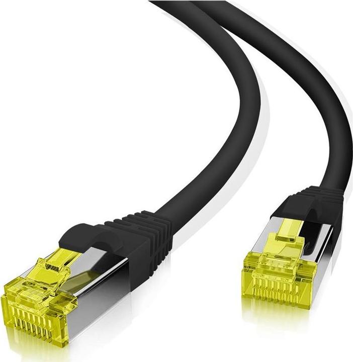 Productafbeelding Helos GRS gecertificeerde Cat 6a patchkabel met Cat 7 ruwe kabel TPE zwart 3,0m (S/FTP, CAT7, 3 m)