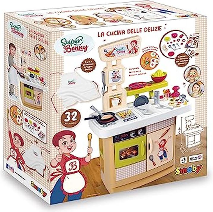 Produktbild Smoby Super Benny Kitchen of Delights with 32 accessories. Including Super Benny&#39s apron, a recipe book