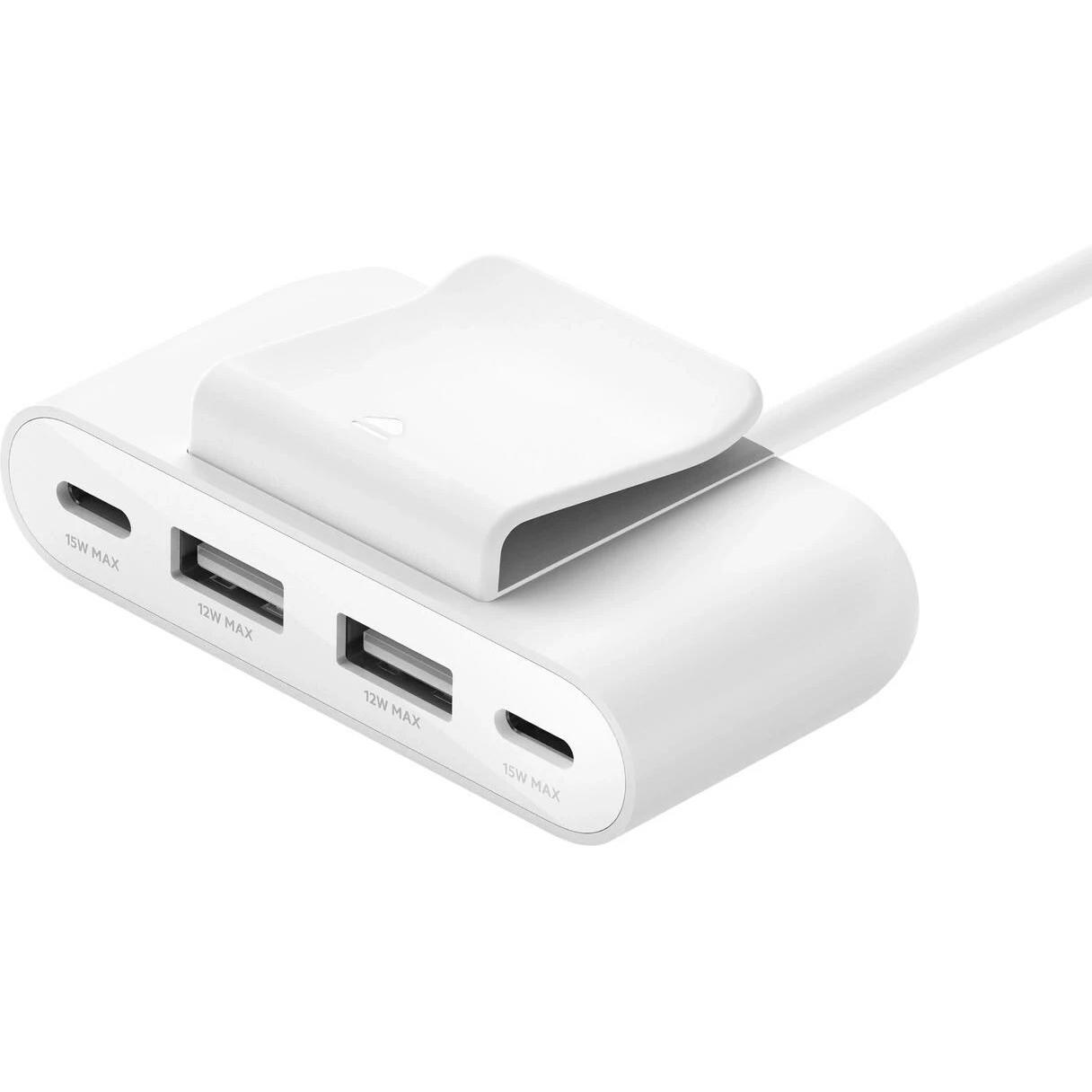 Belkin 4-Port-USB Power Extender (USB-C, 4 Ports), Dockingstation + USB Hub, Weiss