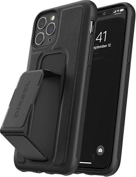 Actual product image Diesel Grip Case Leather Look iPhone 12/12 Pro czarny/black 42534 (Apple iPhone 12)