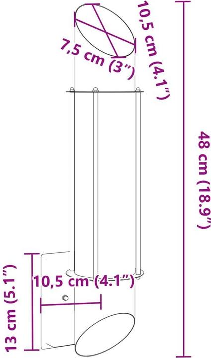 Image du produit vidaXL Aussenwandleuchte (E27, IP44)