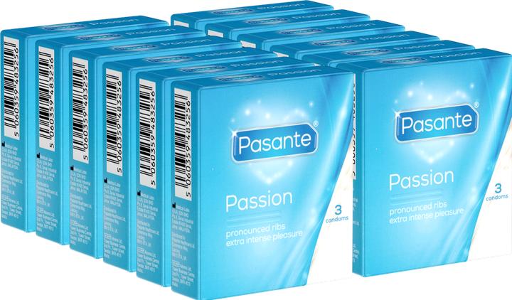 Produktbild Pasante Passion» (Vorteilspack!) 12x3 gerillte Kondome für einen besonders intensiven Orgasmus (36 Stk.)
