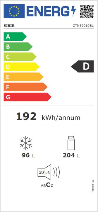 Energy Label Sibir OTN32010BL (300 l)