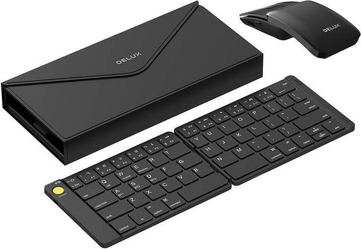 Delux Set Wireless foldable Keyboard KF10 and mouse MF10PR (Eng. Int., Kabellos)