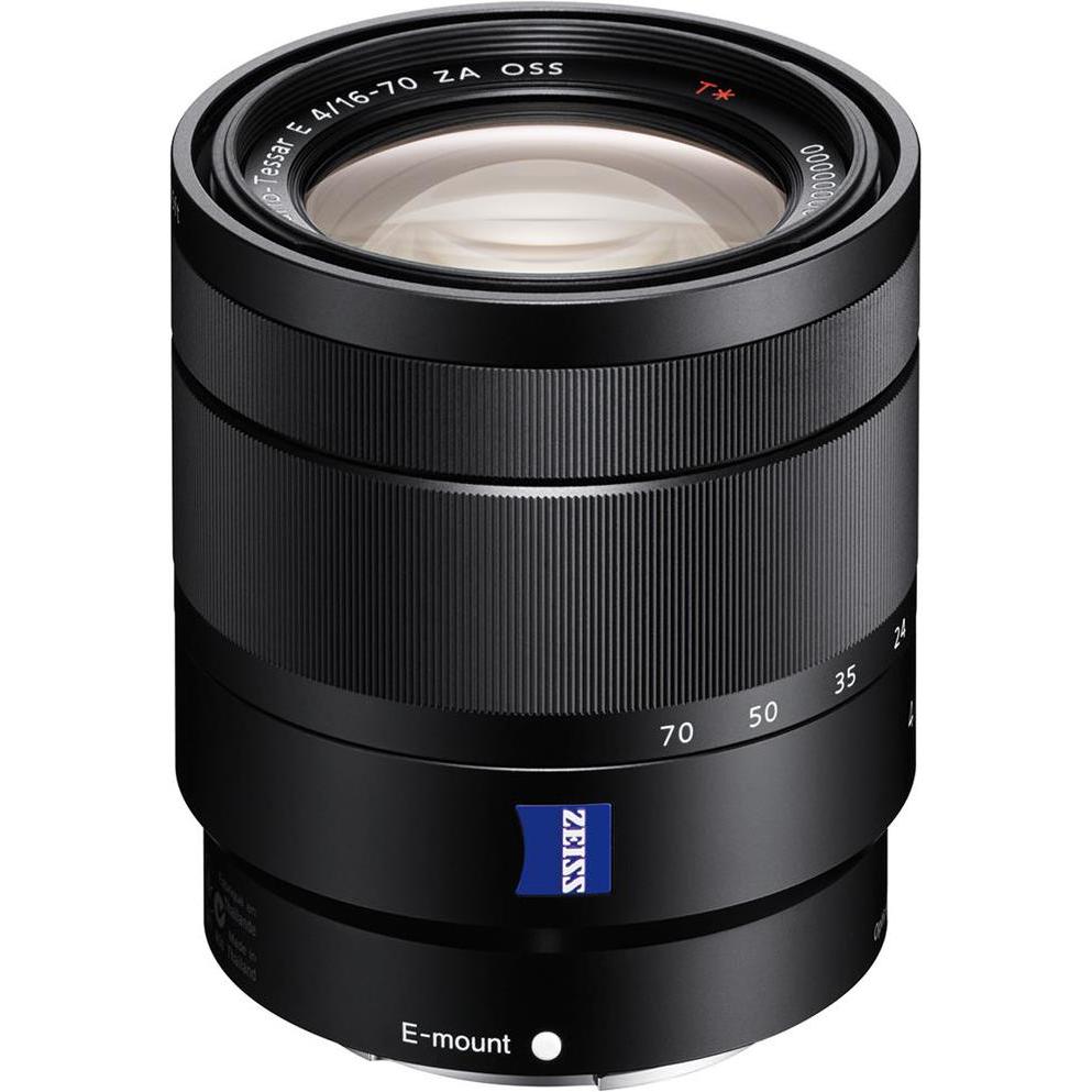 Sony E 16-70mm f4 ZA OSS Zeiss Vario-Tessar T E-Mount (Sony E, APS-C / DX), Objektiv, Schwarz